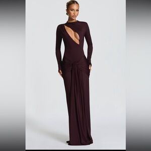 Elegant Burgundy Evening Gown